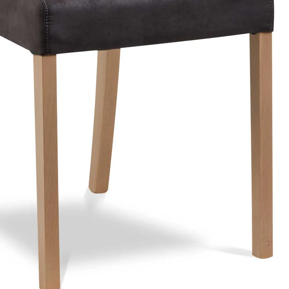 Wohnen Anthrazit Polsterstühle aus Microfaser - Daricca (2er Set)