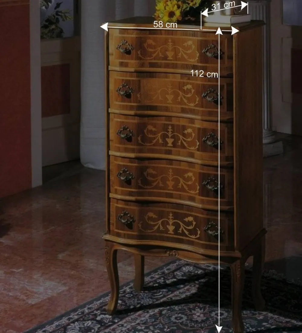 Wohnen Flurkommoden*Antike Kommode Agosto in Nussbaumfarben