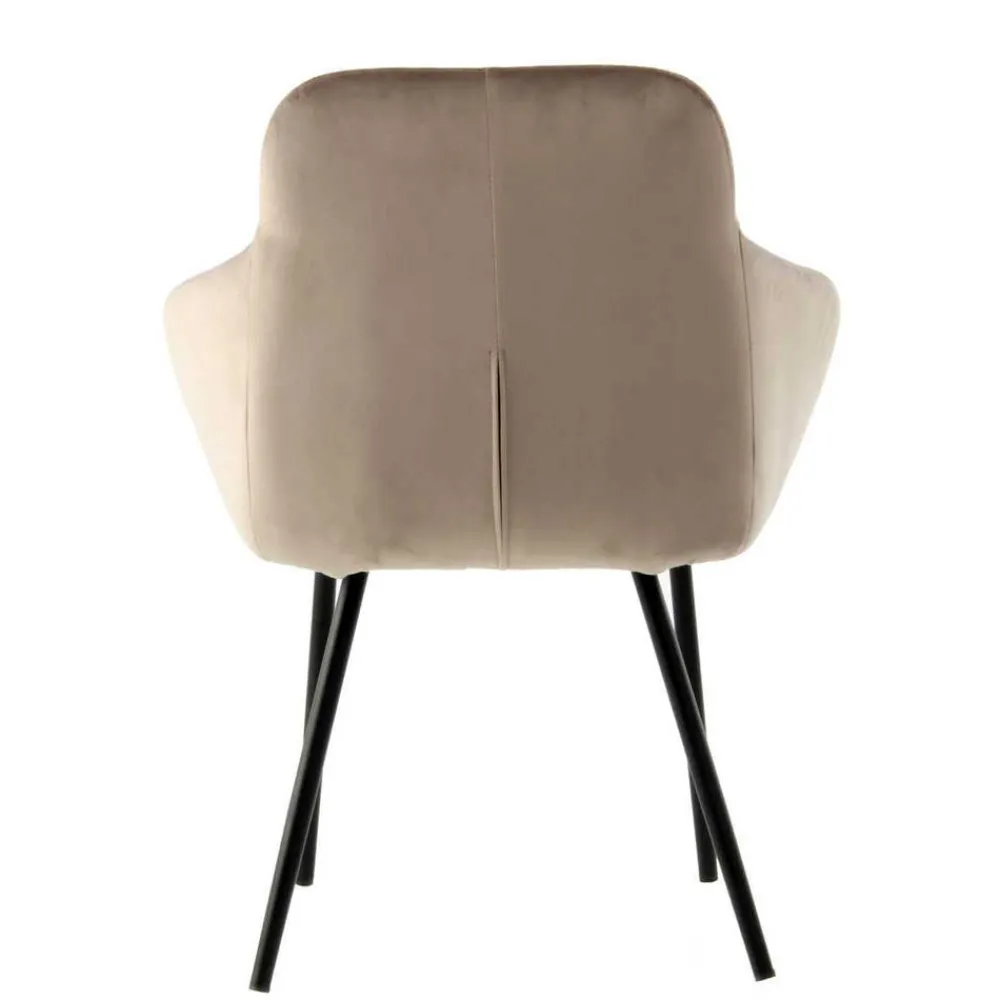 Wohnen Aparter Tischsessel in Taupe Samtstoff - Volpedusa (2er Set)