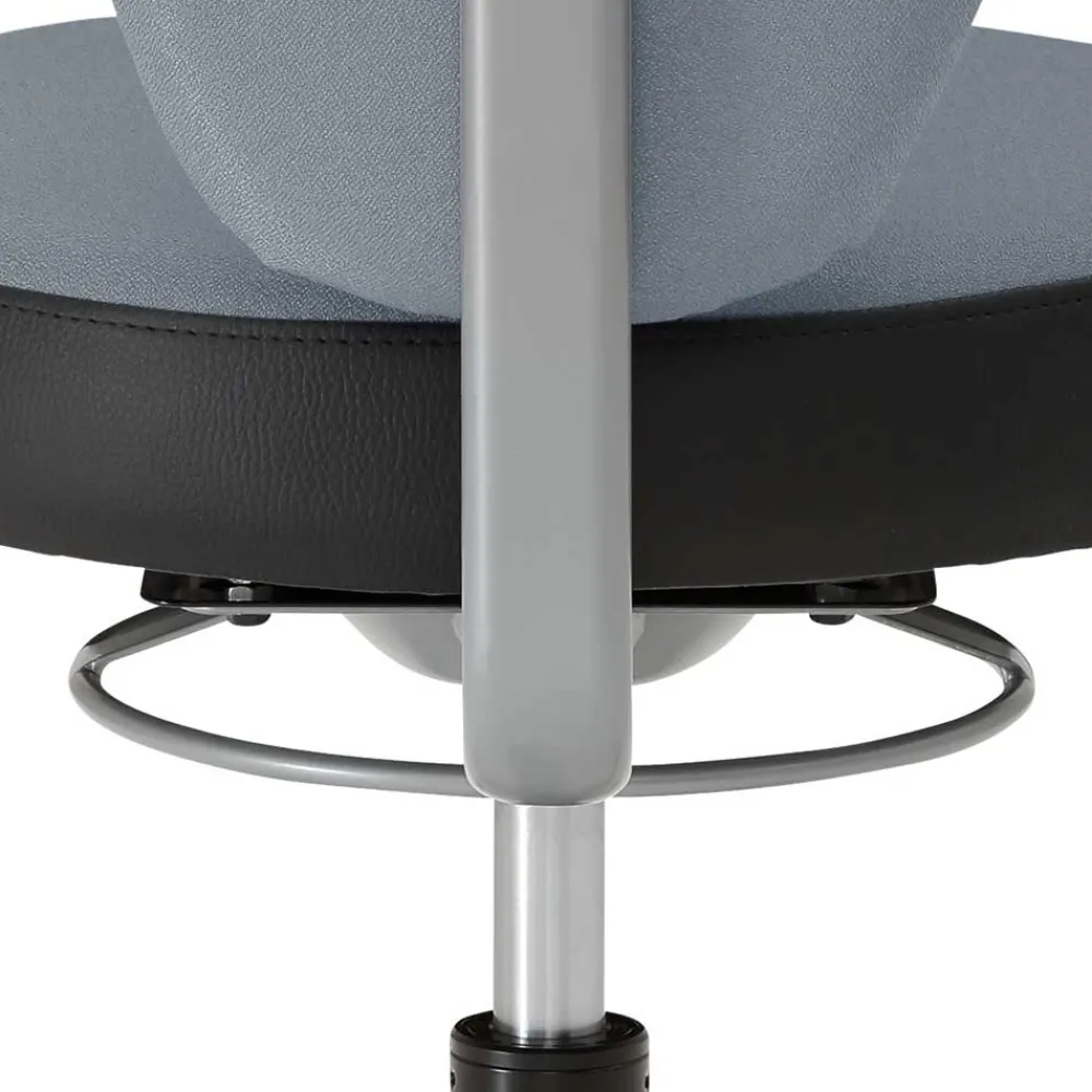 Wohnen Barhocker|Hocker*Arbeitshocker mit Lehne in Grau Schwarz - Camcupa