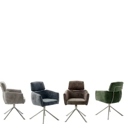 Wohnen Armlehnen Drehstuhl in Braun - Arjama (2er Set)