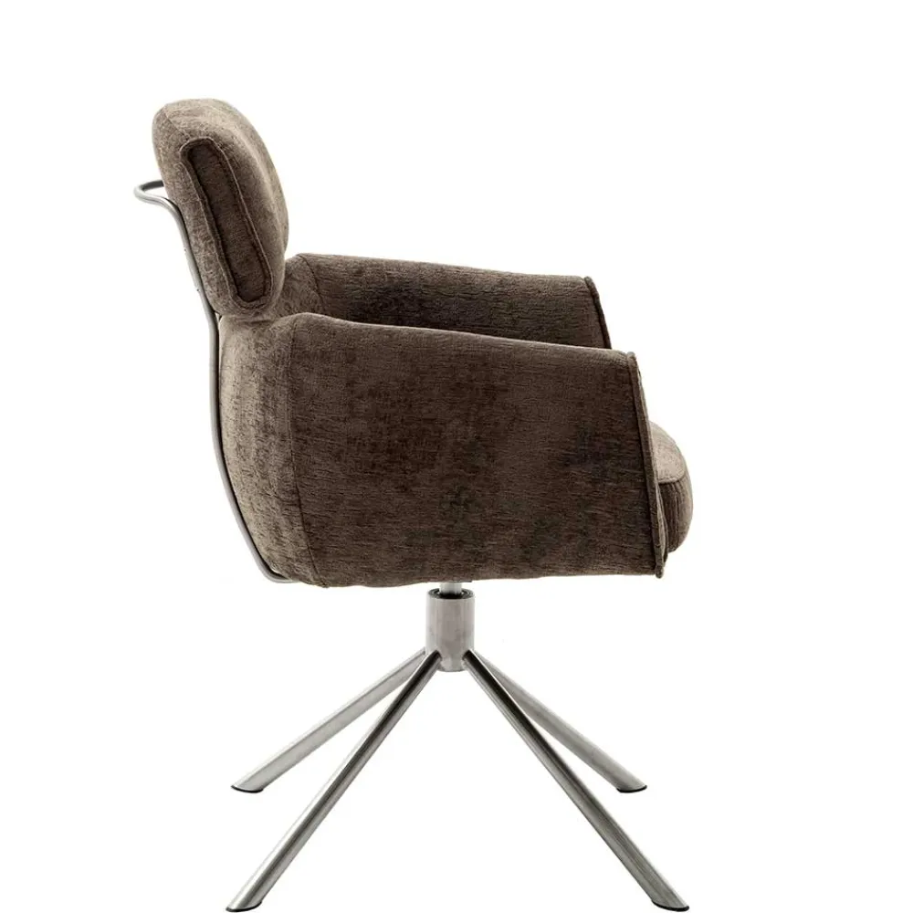 Wohnen Armlehnen Drehstuhl in Braun - Arjama (2er Set)