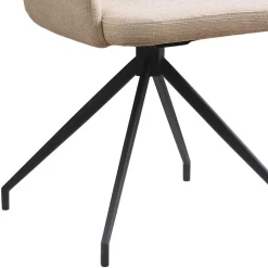 Wohnen Wohnzimmerstühle*Armlehnen Esstischstuhl in Beige mit Schwarz - Boro