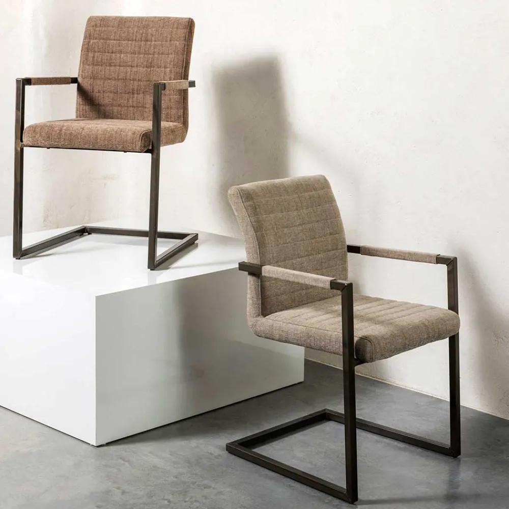 Wohnen Armlehnen Freischwinger in Beige - Sentata (2er Set)