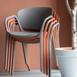 Wohnen Korbmöbel|Gartenstühle*Armlehnen Kunststoffstühle in Braun - Vincentro (4er Set)