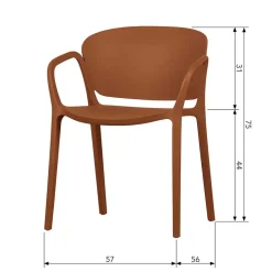 Wohnen Korbmöbel|Gartenstühle*Armlehnen Kunststoffstühle in Braun - Vincentro (4er Set)