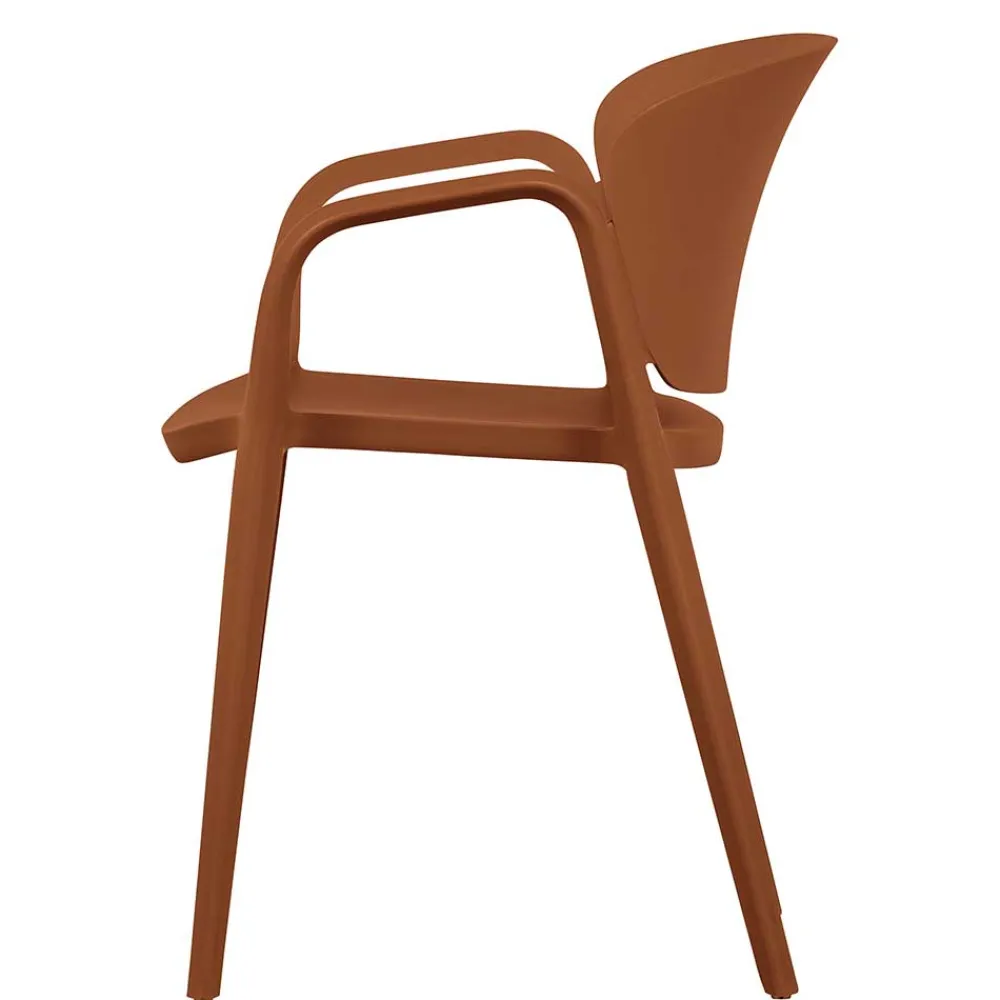 Wohnen Korbmöbel|Gartenstühle*Armlehnen Kunststoffstühle in Braun - Vincentro (4er Set)