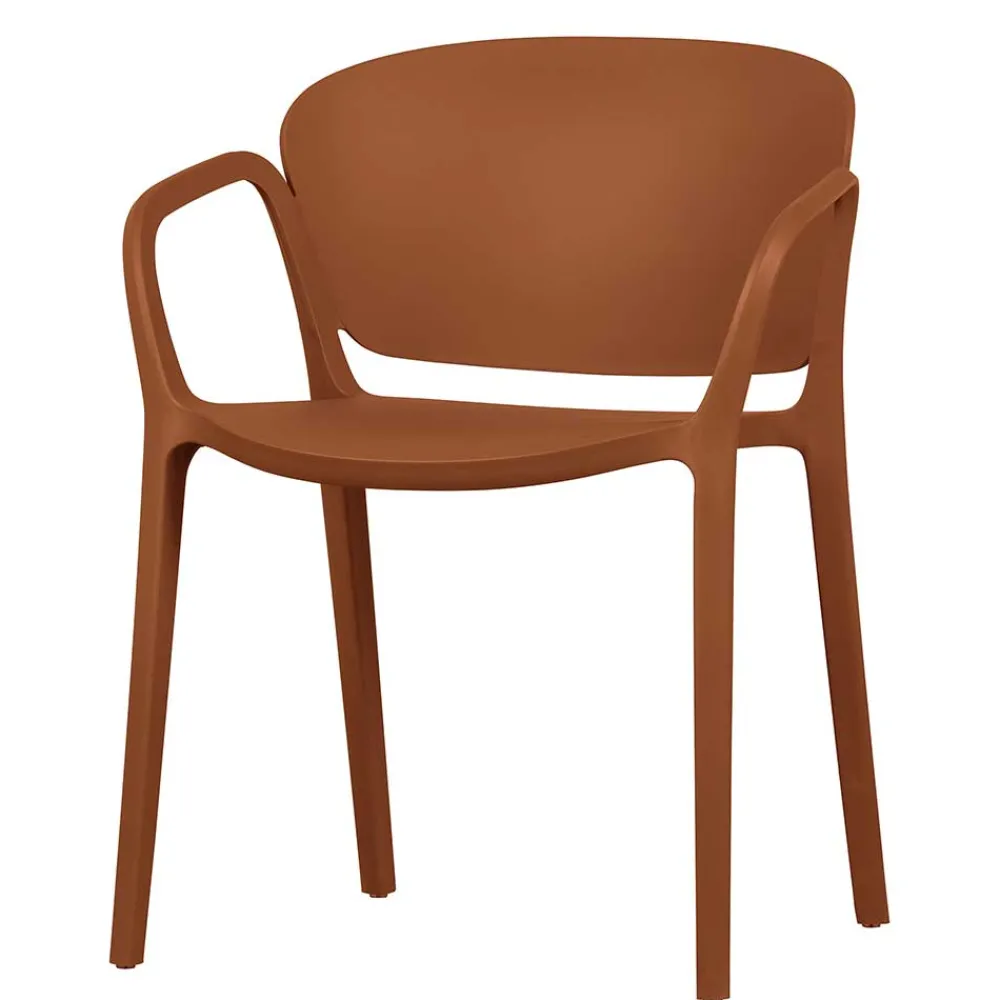 Wohnen Korbmöbel|Gartenstühle*Armlehnen Kunststoffstühle in Braun - Vincentro (4er Set)