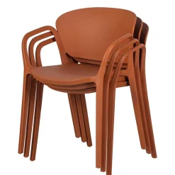 Wohnen Korbmöbel|Gartenstühle*Armlehnen Kunststoffstühle in Braun - Vincentro (4er Set)