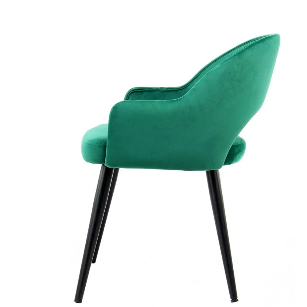 Wohnen Armlehnen Polsterstuhl mit Samt Grün - Vianada (2er Set)