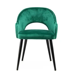 Wohnen Armlehnen Polsterstuhl mit Samt Grün - Vianada (2er Set)