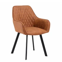 Wohnen Armlehnen Stühle in Braun Microfaser - Dronja (2er Set)