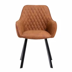 Wohnen Armlehnen Stühle in Braun Microfaser - Dronja (2er Set)