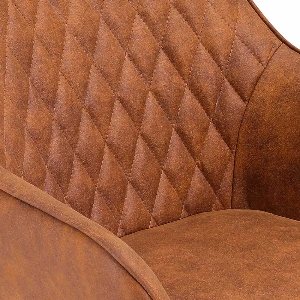 Wohnen Armlehnen Stühle in Braun Microfaser - Dronja (2er Set)