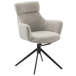 Wohnen Küchenstühle|Esszimmerstühle*Armlehnen-Drehstuhl in Lichtgrau - Plicardo (2er Set)