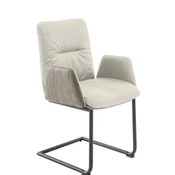 Wohnen Armlehnen-Freischwingerstuhl in Creme - Clebertus (2er Set)