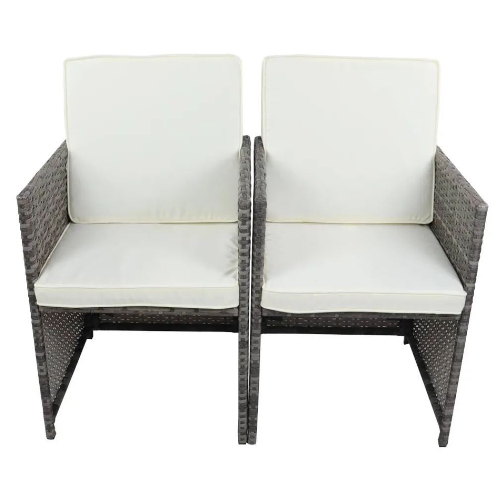 Wohnen Rattanmöbel|Lounge-Gartenmöbel*Armlehnen-Gartenstuhl aus Kunstrattan - Svanlau (2er Set)