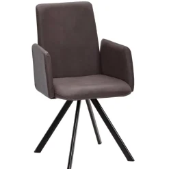 Wohnen Armlehnen-Polsterstuhl in Dunkelbraun - Sagavi