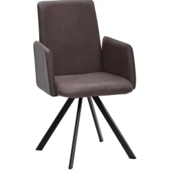 Wohnen Armlehnen-Polsterstuhl in Dunkelbraun - Sagavi