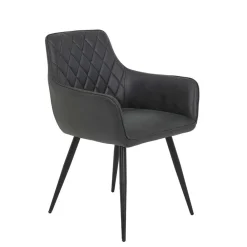 Wohnen Armlehnenstuehle in Anthrazit Samtvelours - Naas (2er Set)