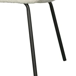 Wohnen Armlehnenstuhl aus Boucle Stoff in Offwhite - Choco (2er Set)