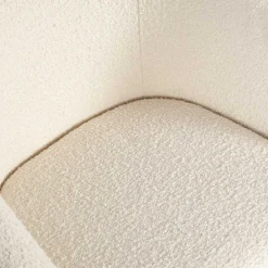 Wohnen Armlehnenstuhl aus Boucle Stoff in Offwhite - Choco (2er Set)