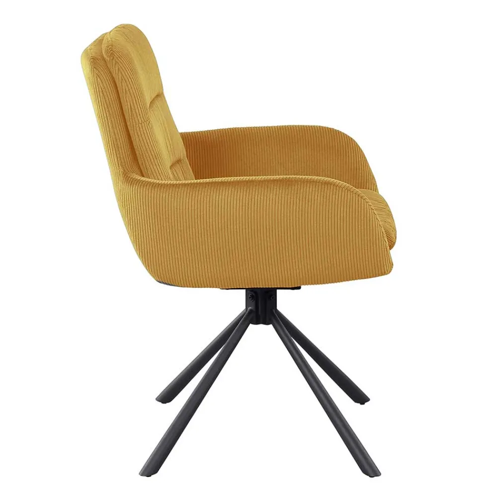 Wohnen Armlehnenstuhl aus Cord in Gold - Paytons