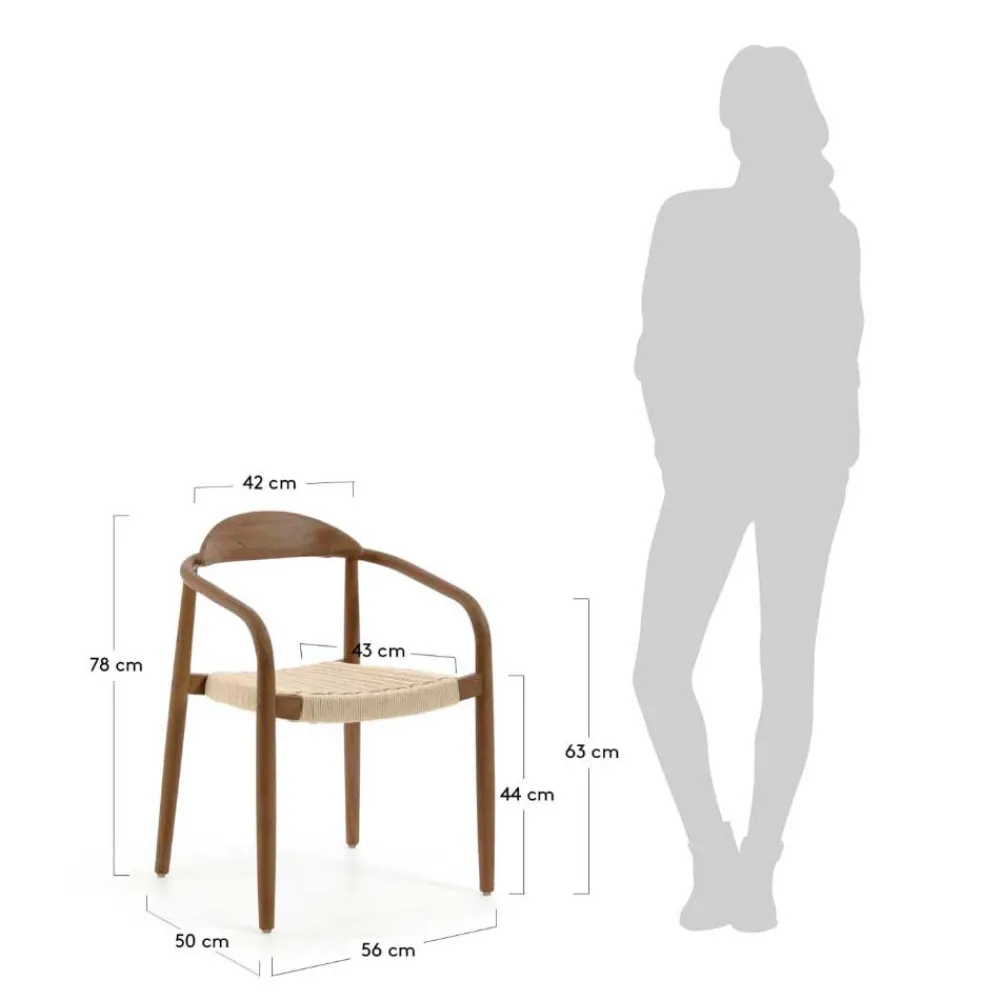 Wohnen Rattanmöbel*Armlehnenstuhl aus Kordel Geflecht - Vilvia (4er Set)