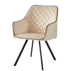 Wohnen Armlehnenstuhl aus Samt in Beige - Ortenza