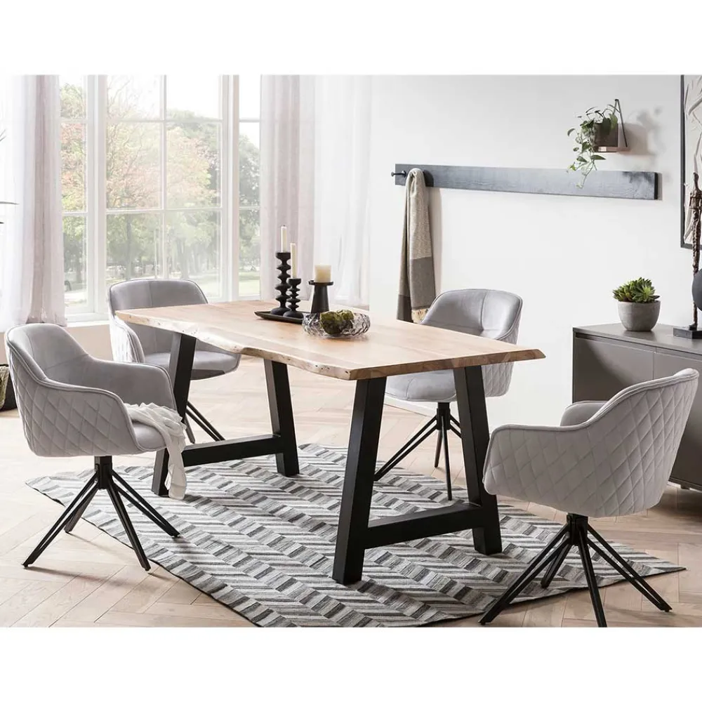 Wohnen Schwarze Möbel|Graue Möbel*Armlehnenstuhl drehbar für Esstisch - Onesting