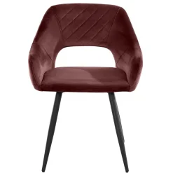 Wohnen Schwarze Möbel|Küchenstühle*Armlehnenstuhl in Altrosa Samt - Kalindo (2er Set)