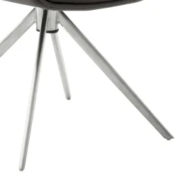 Wohnen Wohnzimmerstühle*Armlehnenstuhl in Anthrazit Leder - Carbonaro (2er Set)