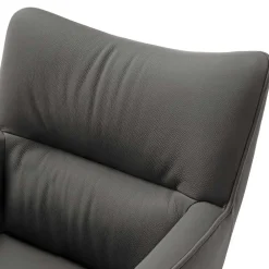 Wohnen Wohnzimmerstühle*Armlehnenstuhl in Anthrazit Leder - Carbonaro (2er Set)