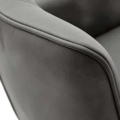 Wohnen Wohnzimmerstühle*Armlehnenstuhl in Anthrazit Leder - Carbonaro (2er Set)