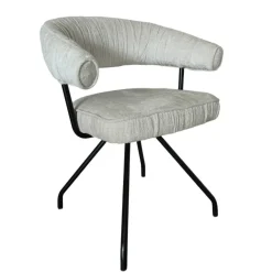 Wohnen Küchenstühle|Esszimmerstühle*Armlehnenstuhl in Beige Chenille - Florina (2er Set)