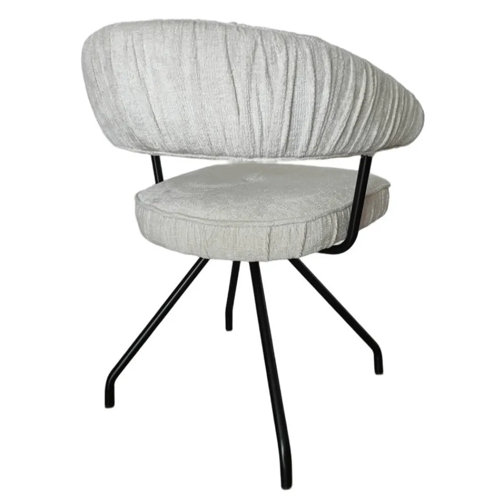 Wohnen Küchenstühle|Esszimmerstühle*Armlehnenstuhl in Beige Chenille - Florina (2er Set)