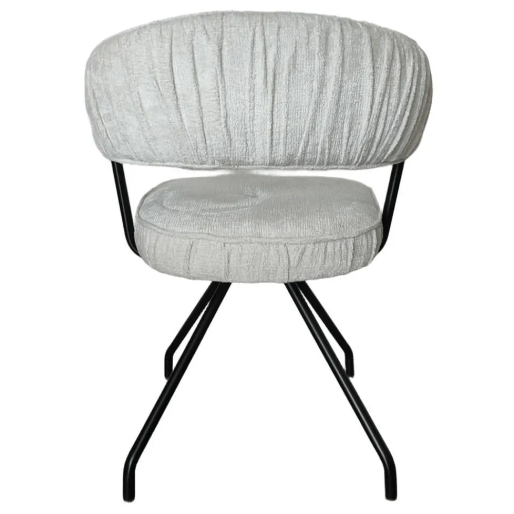 Wohnen Küchenstühle|Esszimmerstühle*Armlehnenstuhl in Beige Chenille - Florina (2er Set)