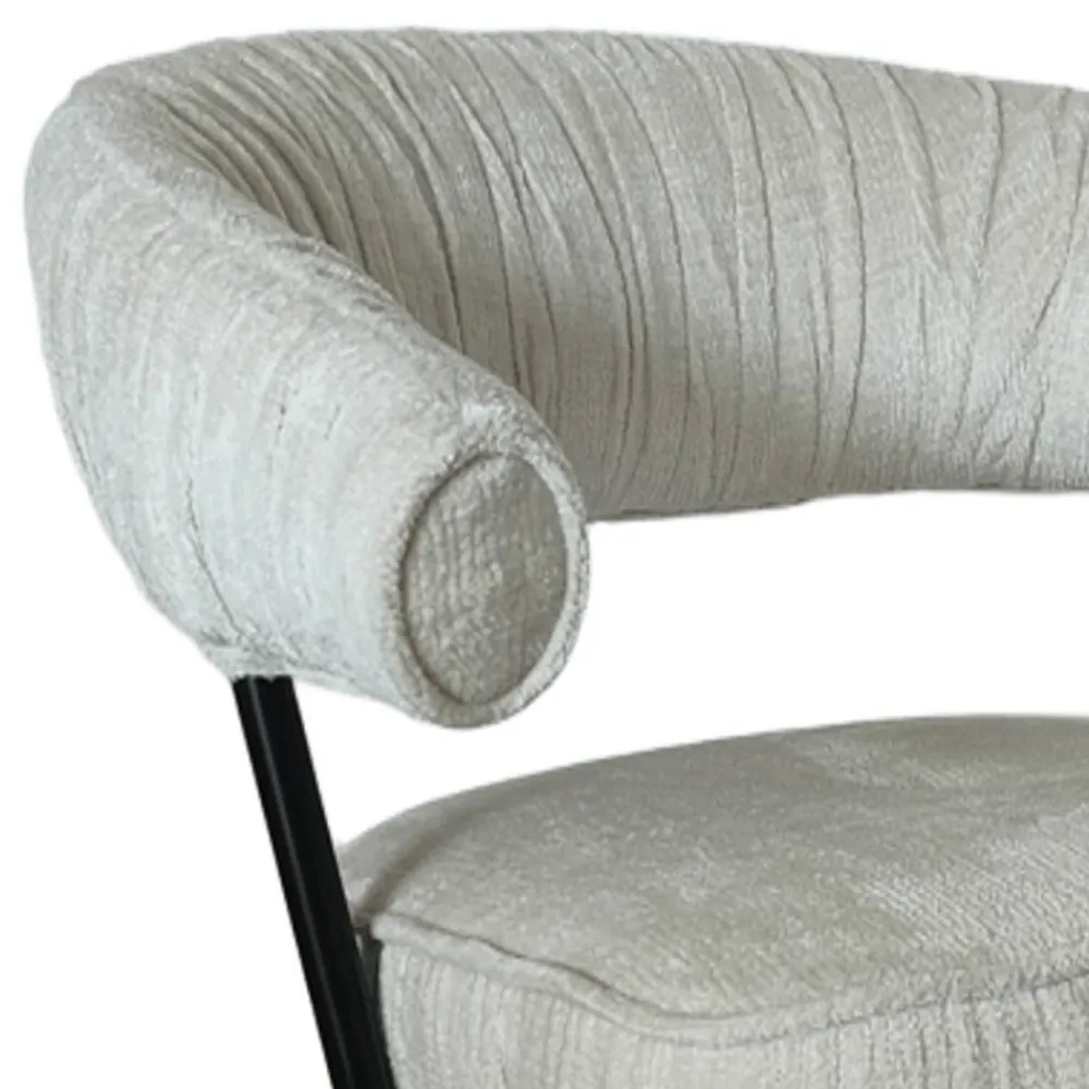 Wohnen Küchenstühle|Esszimmerstühle*Armlehnenstuhl in Beige Chenille - Florina (2er Set)