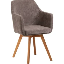 Wohnen Küchenstühle|Wohnzimmerstühle*Armlehnenstuhl in Braun Flockstoff - Faneno