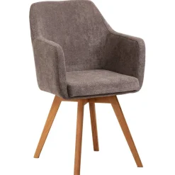 Wohnen Küchenstühle|Wohnzimmerstühle*Armlehnenstuhl in Braun Flockstoff - Faneno
