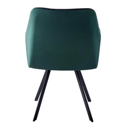 Wohnen Retro Möbel|Küchenstühle*Armlehnenstuhl in Dunkelgrün mit Schwarz - Saliaora