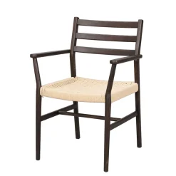 Wohnen Massivholzmöbel|Rattanmöbel*Armlehnenstuhl in Eiche Dunkel - Gardaz