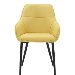 Wohnen Armlehnenstuhl in Gelb Leinenstoff - Campiona