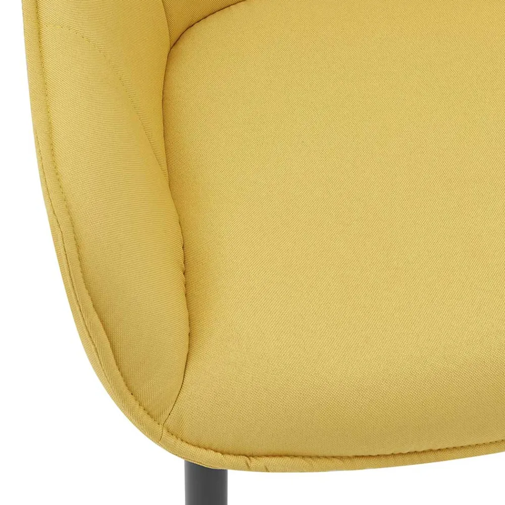 Wohnen Armlehnenstuhl in Gelb Leinenstoff - Campiona