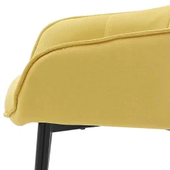 Wohnen Armlehnenstuhl in Gelb Leinenstoff - Campiona