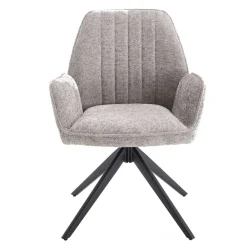 Wohnen Küchenstühle|Esszimmerstühle*Armlehnenstuhl in Grau und Schwarz - Monterry (2er Set)