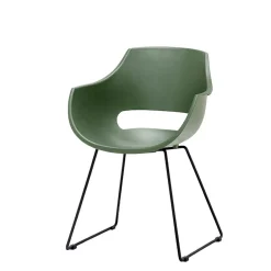 Wohnen Armlehnenstuhl in Grün & Schwarz - Foskany (4er Set)