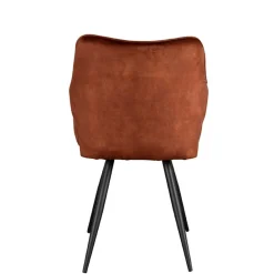 Wohnen Armlehnenstuhl in Rost Braun Velours - Welinda