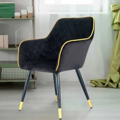 Wohnen Wohnzimmerstühle*Armlehnenstuhl in Schwarz und Gold - Scope