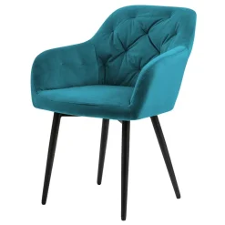 Wohnen Armlehnenstuhl in Türkis Blau Samt - Benitov